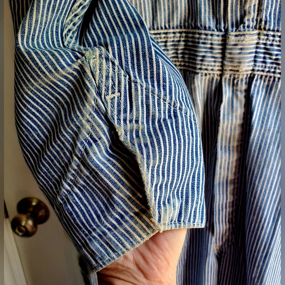 Vintage BIG BEN Denim Work Striped Coveralls USA 42 Long Railroad Carpenter 1 Pc - Picture 4 of 12